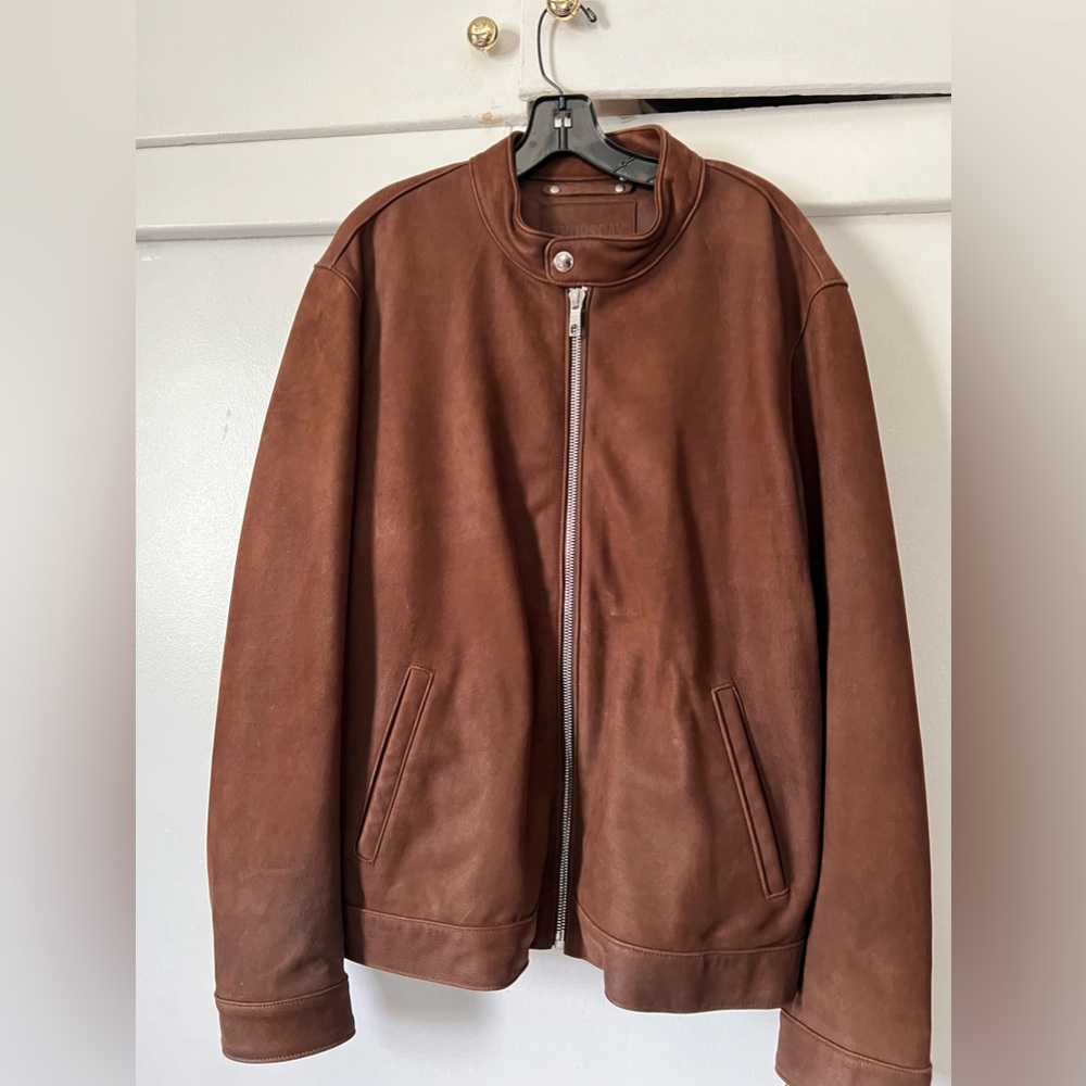 Thursday boots leather jacket racer tobacco